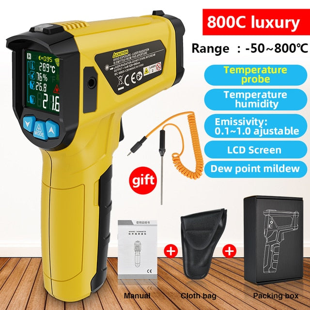 Digital Infrared Thermometer IR Laser Reliable High-Precision 12-point Laser Positioning System NEW