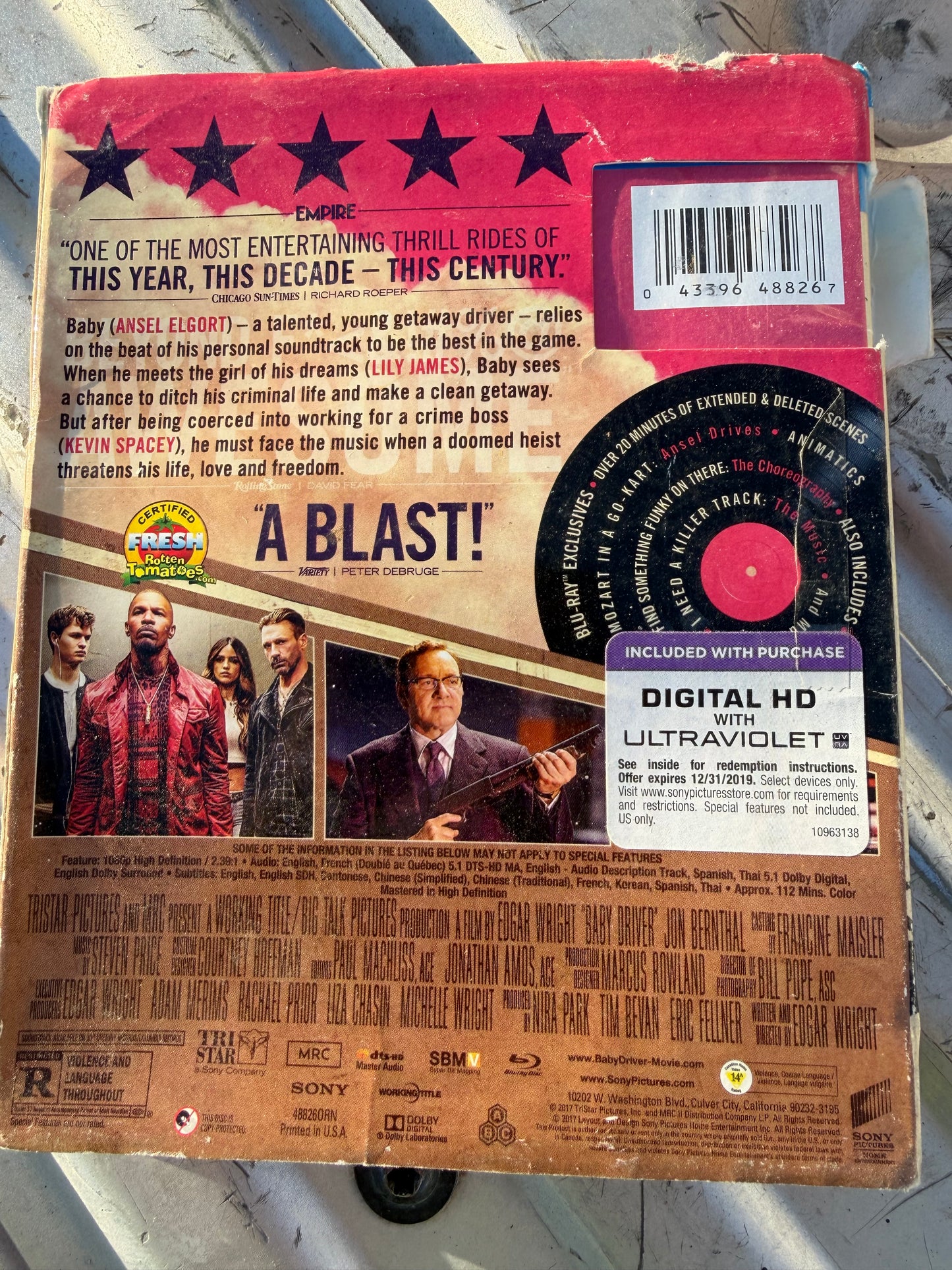 Blue- ray Baby Driver action packed movie used …