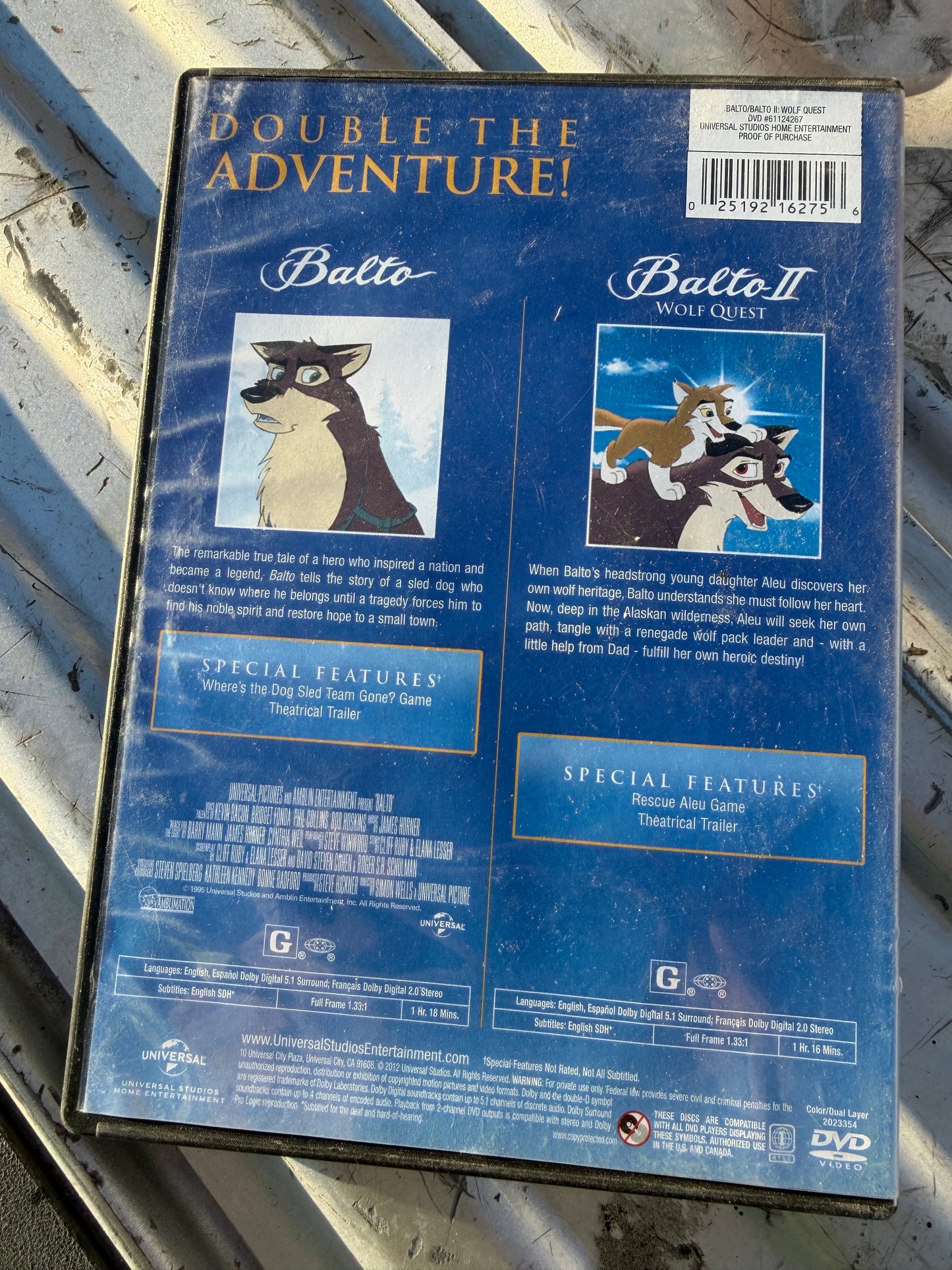 DVD Balto and Balto 2 wolf’s quest animation cartoon both-movies rated G used …