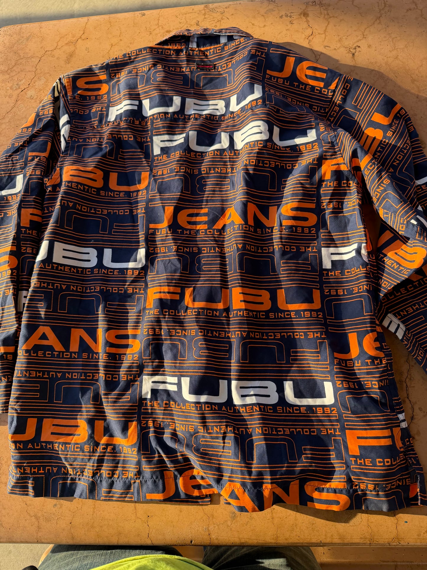 FUBU registered trademark clothing line button down shirt dress up size Medium…
