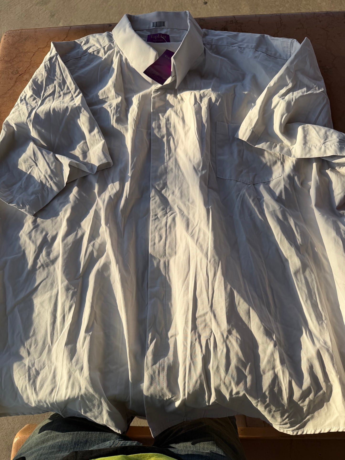 Top Hat Of New York button down shirt dress up white suit shirt long sleeve New size 5XL …