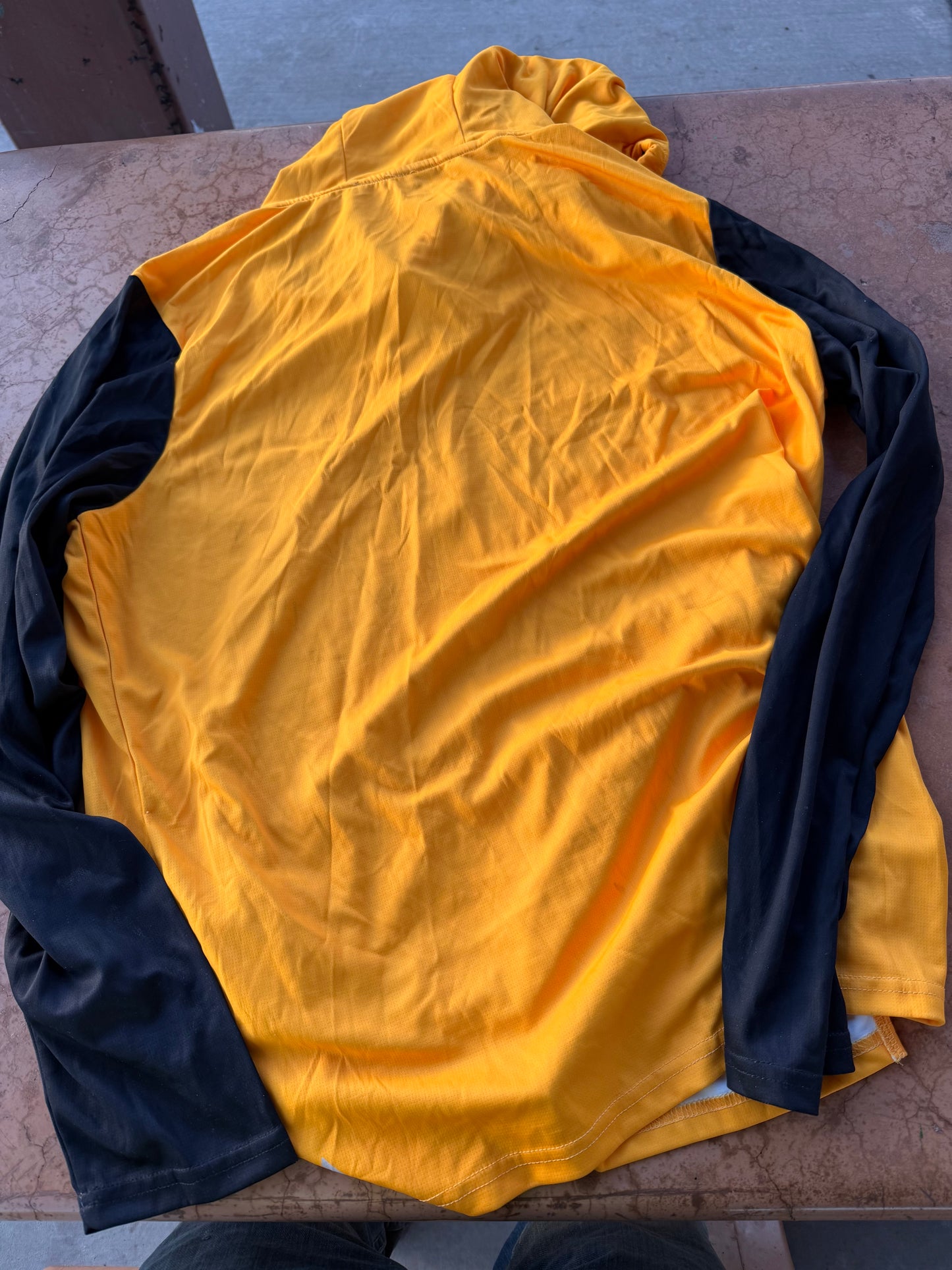 Allie sports hoodie Canes chicken restaurant logo yellow hoodie long sleeve size Large…