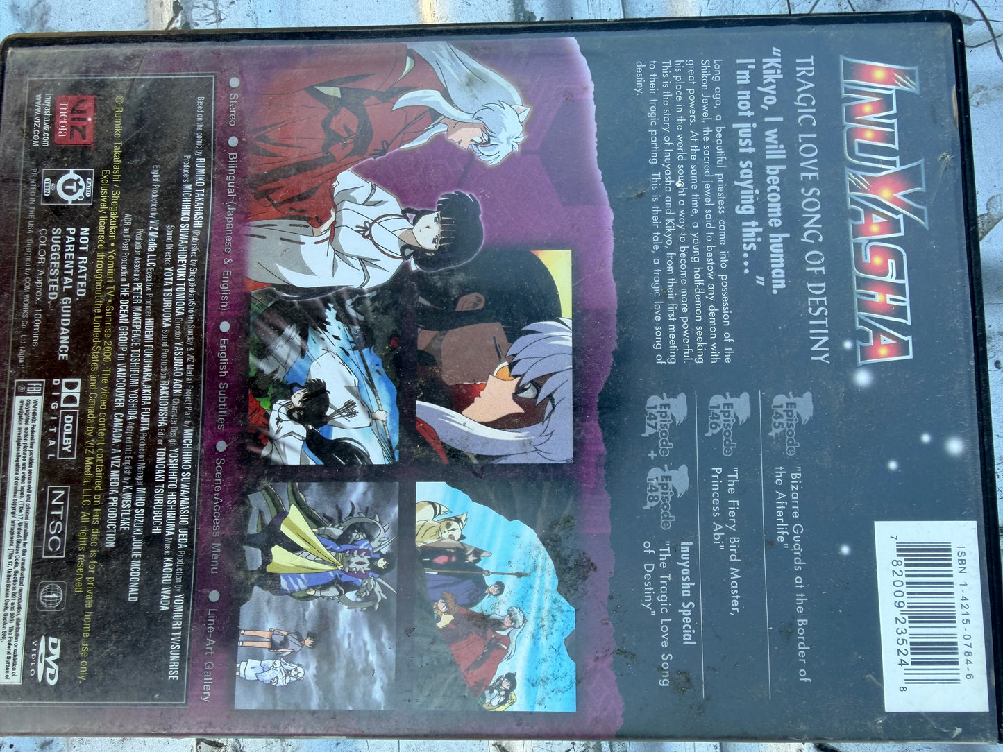 Inuyasha anime dvd movie Tragic love song of Destiny used anime series
