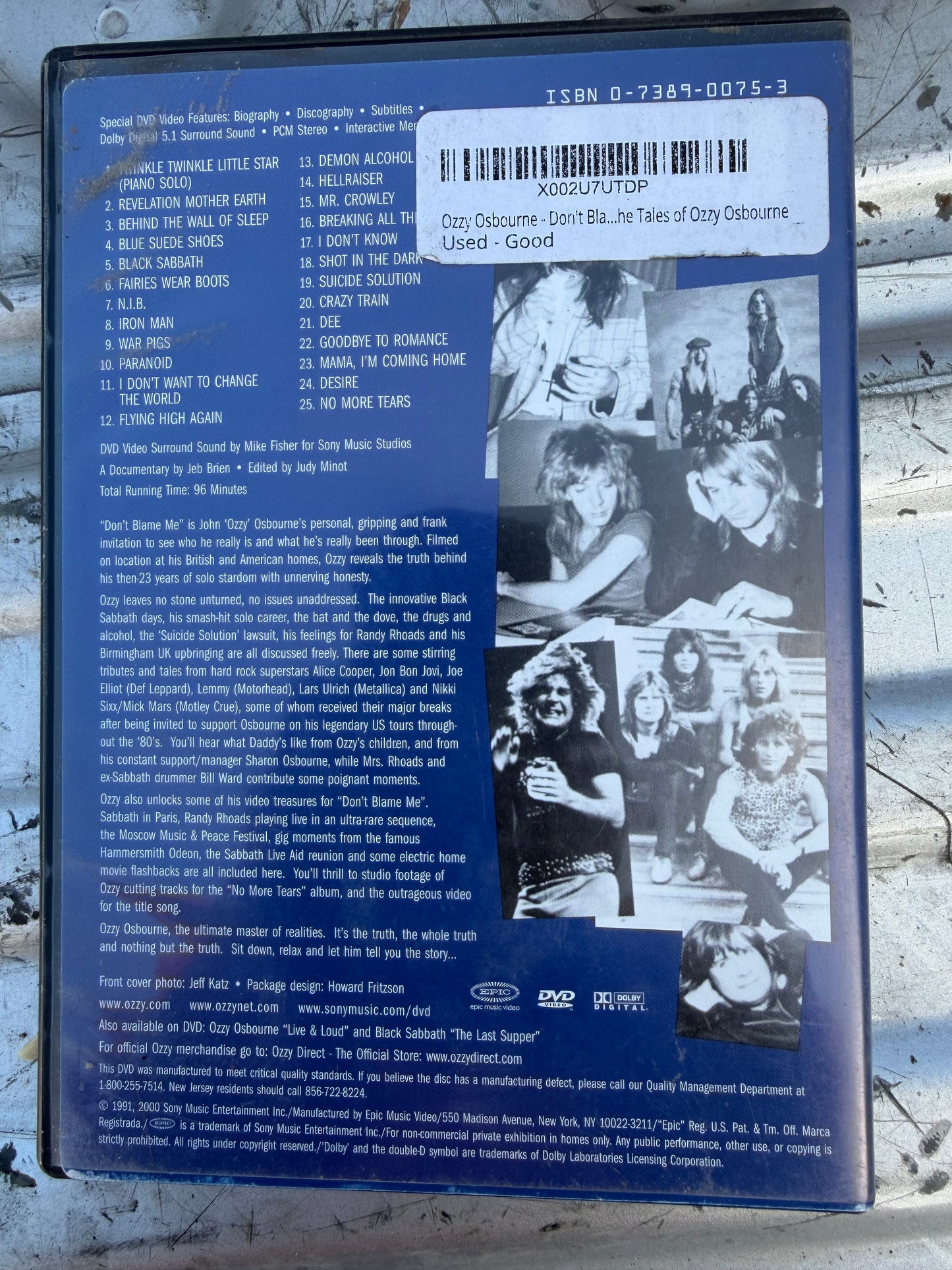 Ozzie Osborn DVD movie Documentary Don’t Blame Me The Tales of him used …
