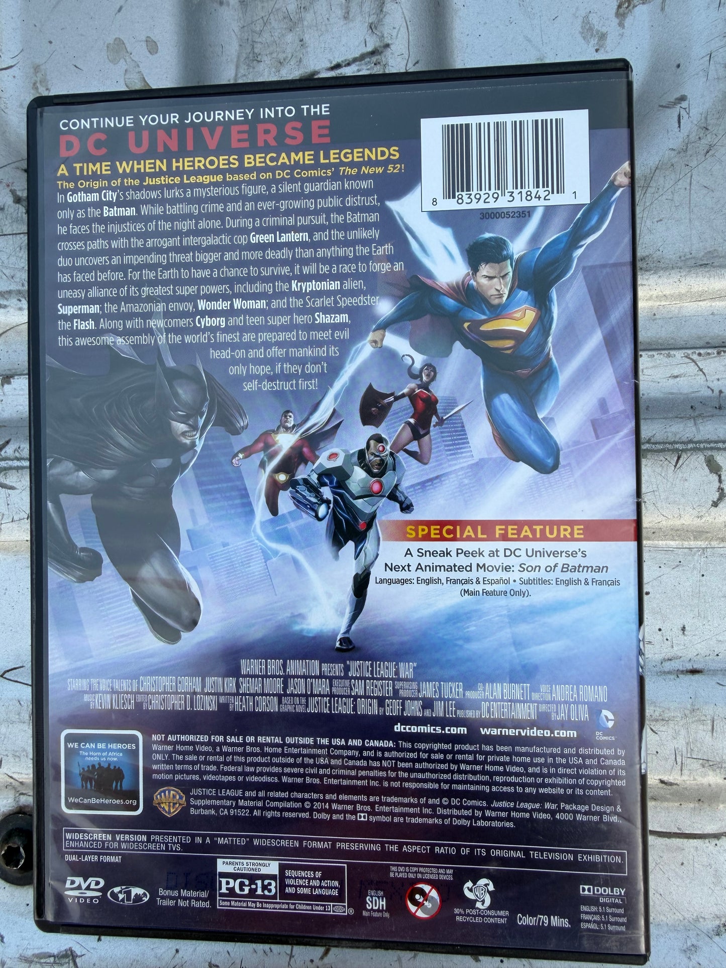 Justice League War DVD movie animation video DC Universe full length movie animation cartoon used…