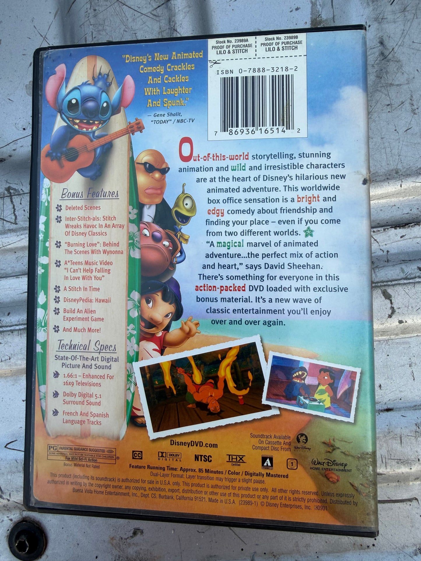 Lilo and Stitch DVD movie animation cartoon rated PG used…
