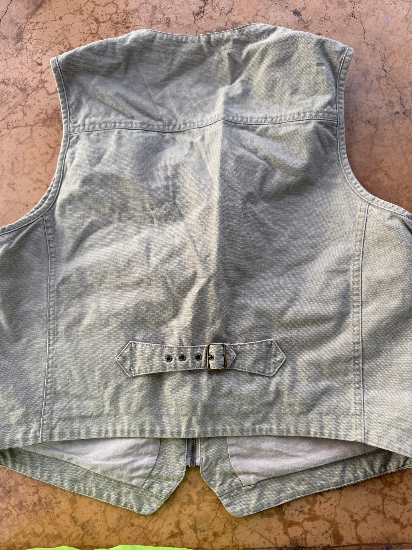 Landsend clothing men’s vest size medium tan color casual vest button down could use outside …