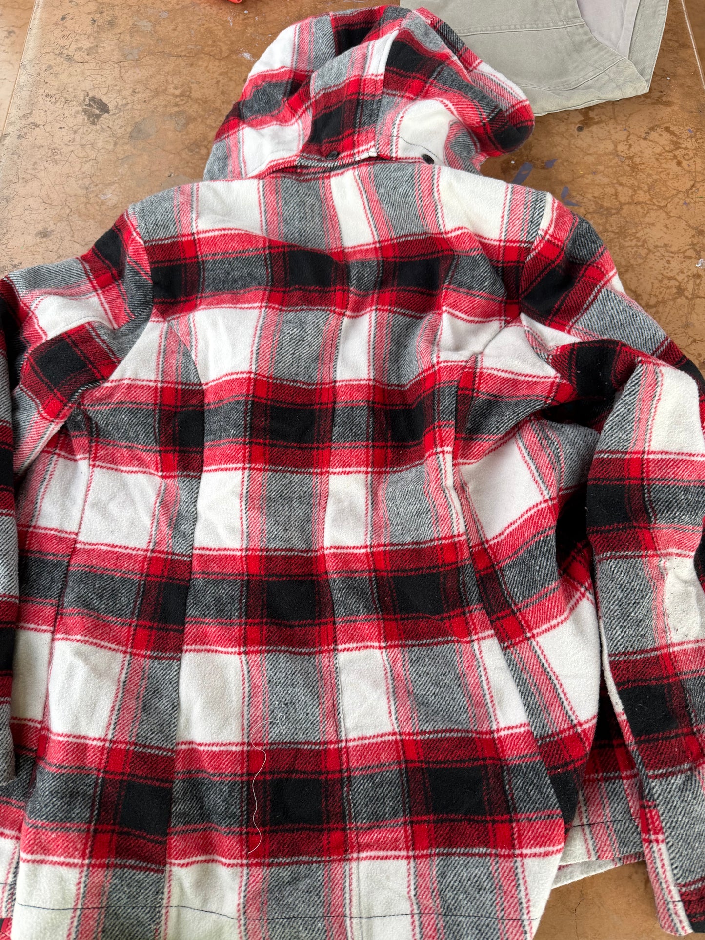 Faded Glory clothing winter coat jacket with hood thick cotton wool coat red white color …