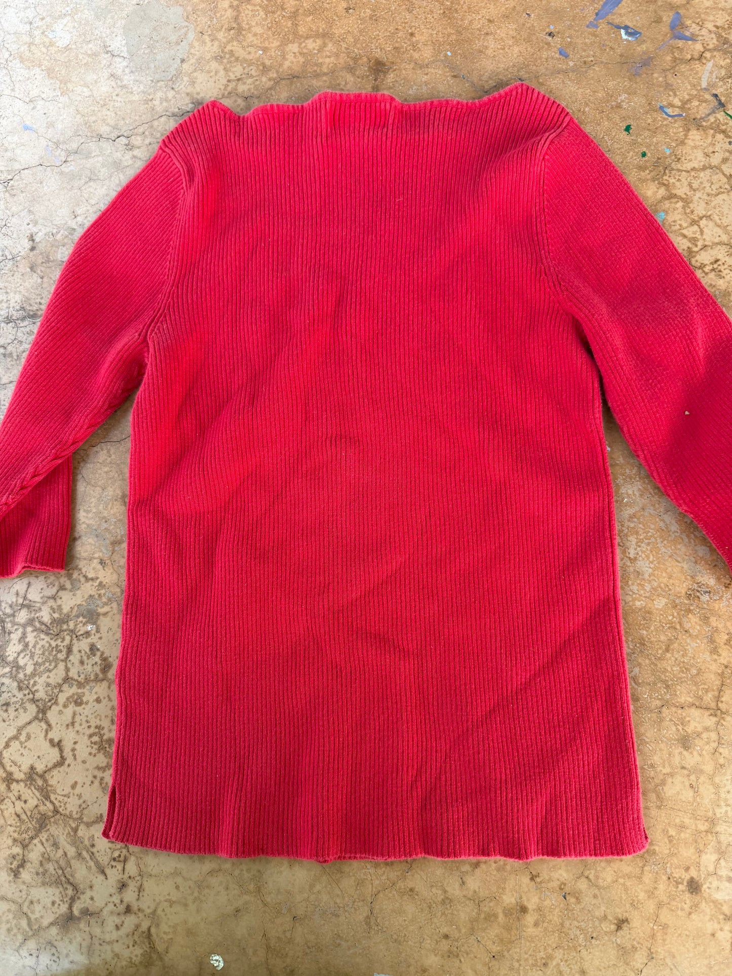 Jones of New York clothes red shirt sweater light weight stretch tight size Small…