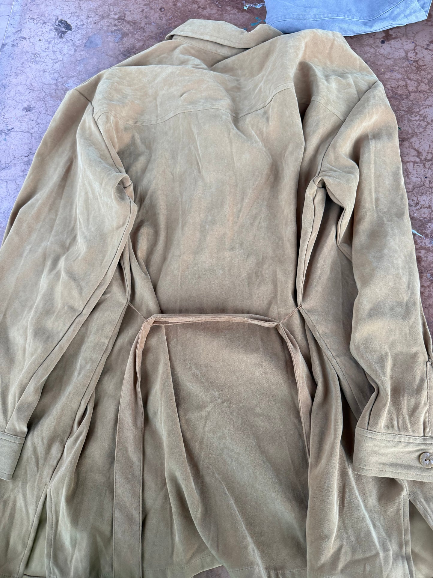 New York and Company clothes ladies light jacket tan color size XL belt …