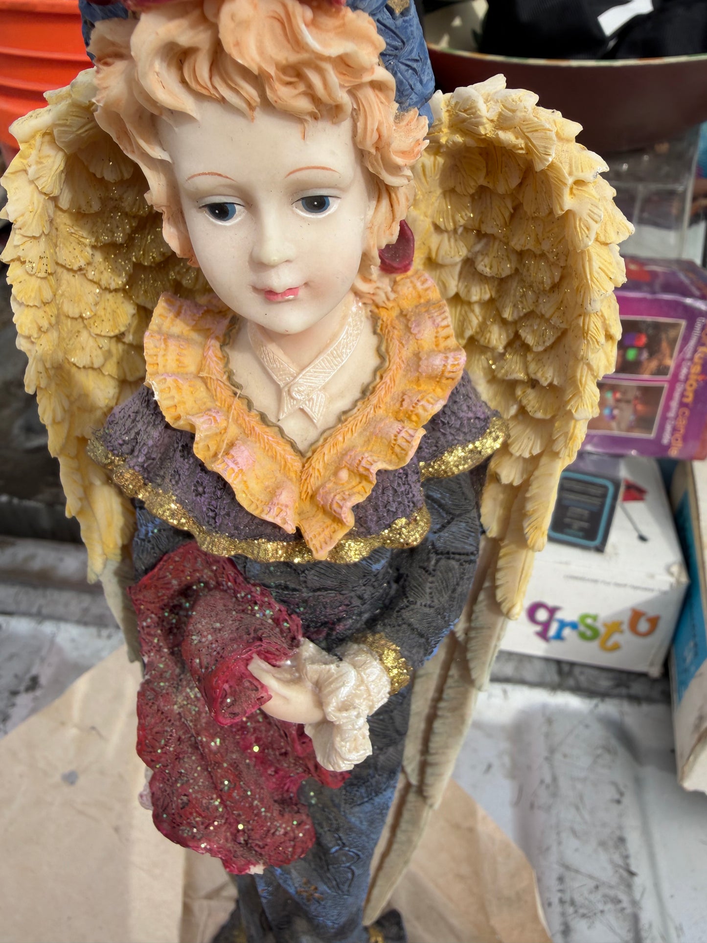 Angel statue. Tall 14 inch Christmas decoration for table…
