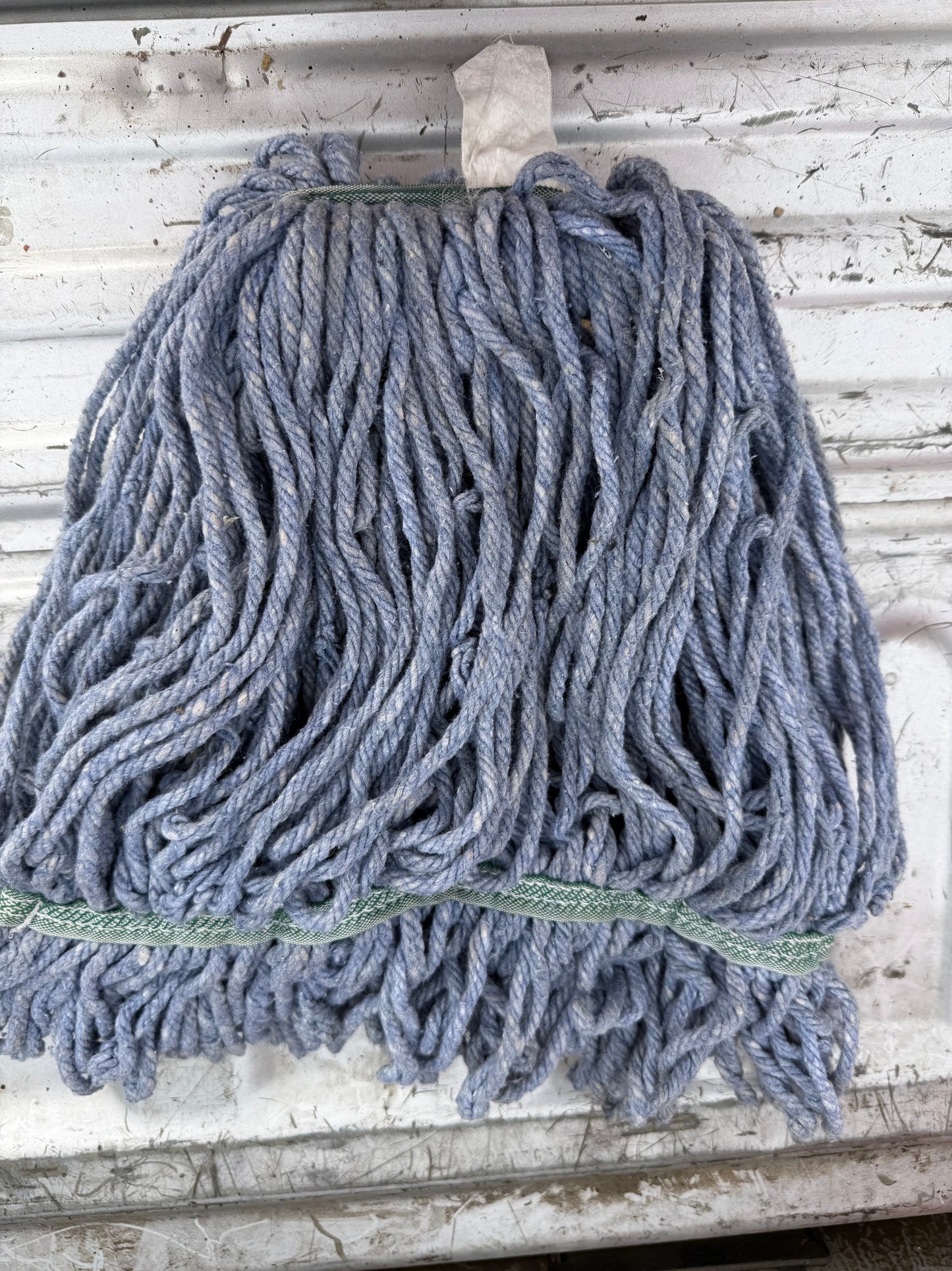 Mop head cotton cloth new out of bag blue strings …