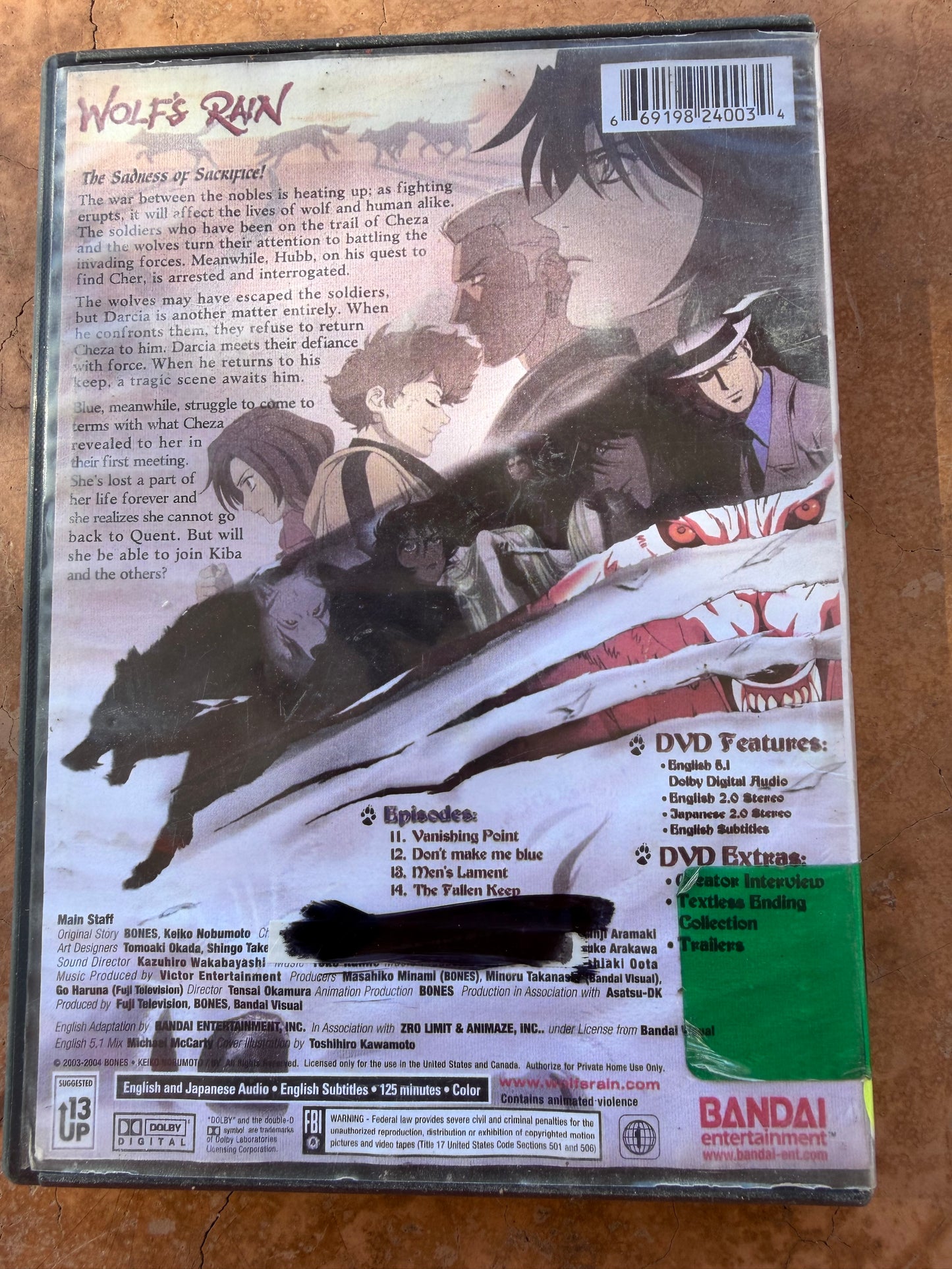 Wolf’s Run anime series title is Loss 4 episodes 11,12,13,14 used….