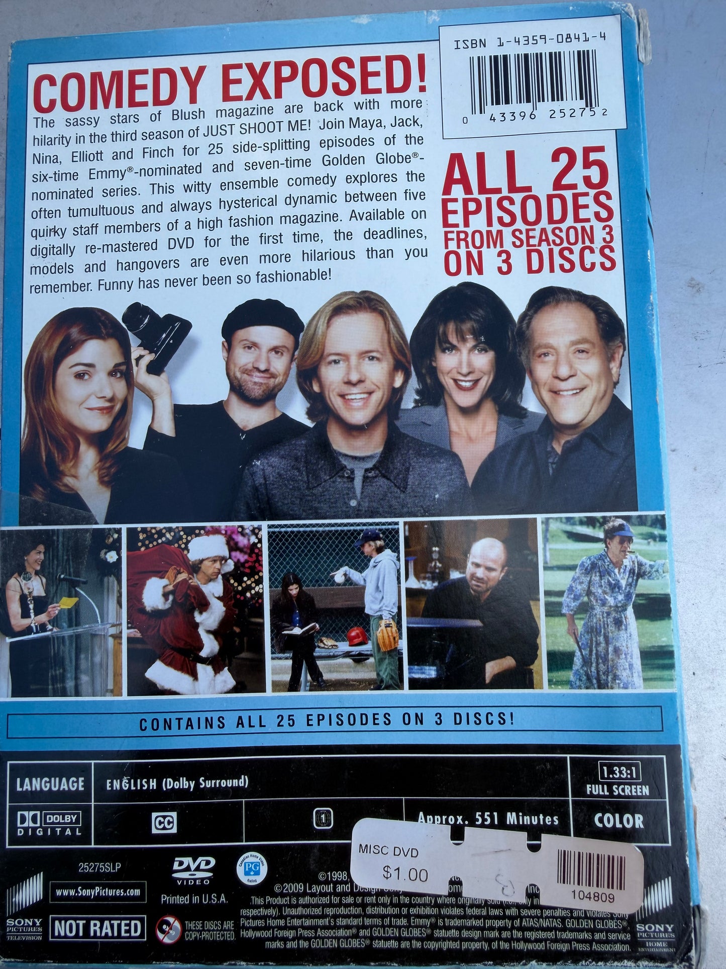 Just shoot me comedy season three with David Spade on dvd set…