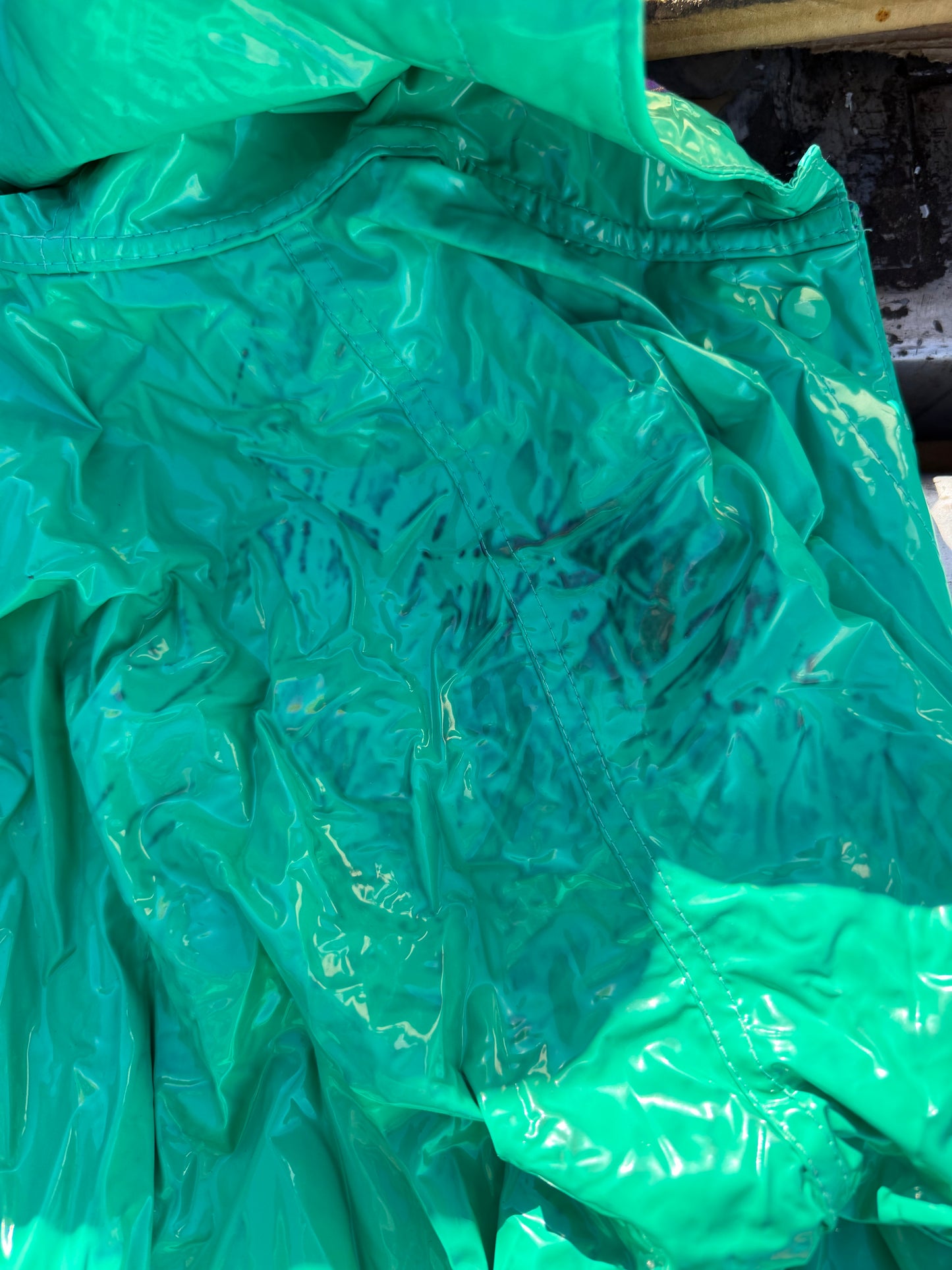 Misty Harbor rain coat size 10 green rainy day coat with cloth liner…