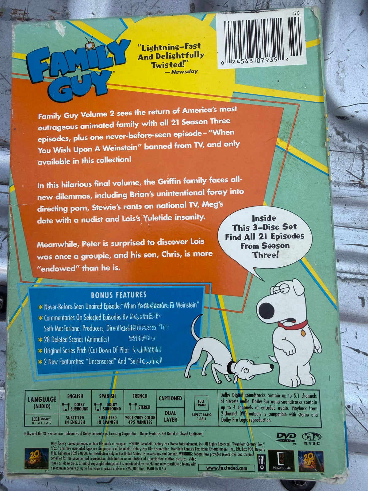 Family Guy season three DVD set tv series show used …