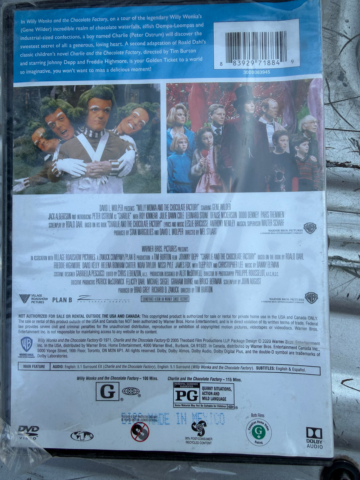 Charlie and the Wonka factory and the wonka factory with Johnny Depp new DVD…