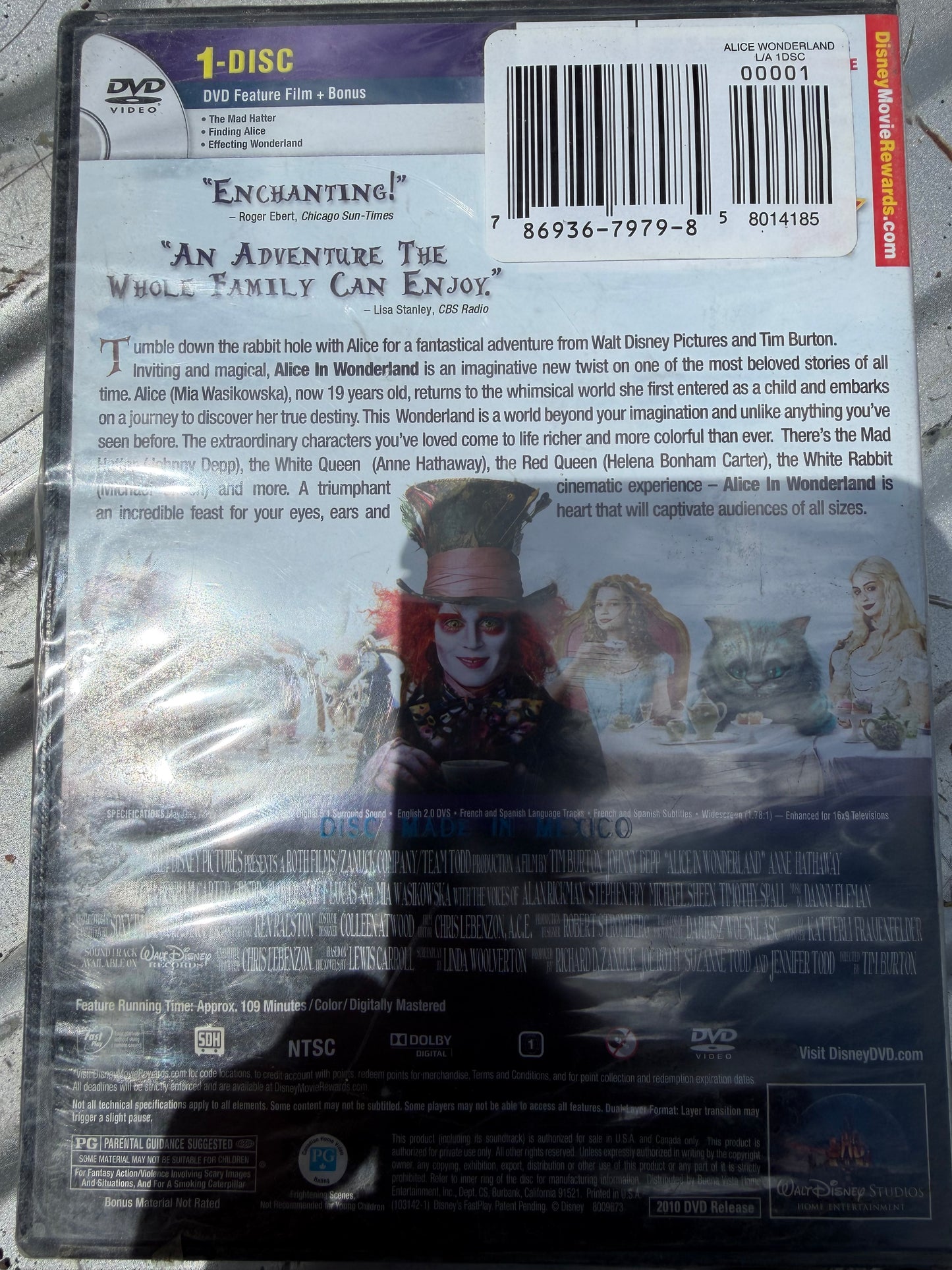 Alice in Wonderland DVD movie with Johnny Depp new sealed…