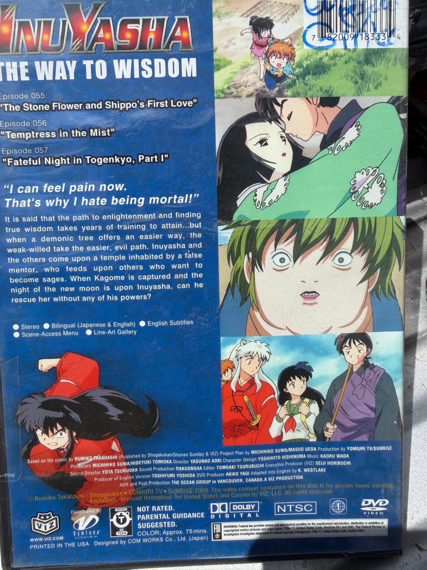 Inuyasha the way to Wisdom dvd movie anime series…