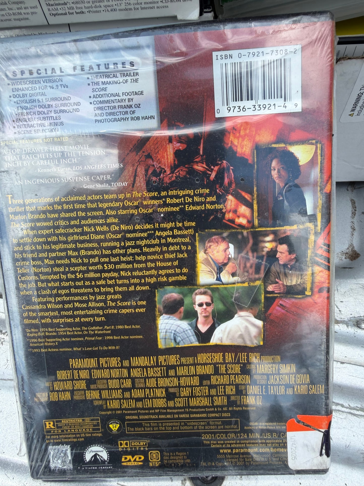 The Score DVD movie with Marland Brando new sealed …