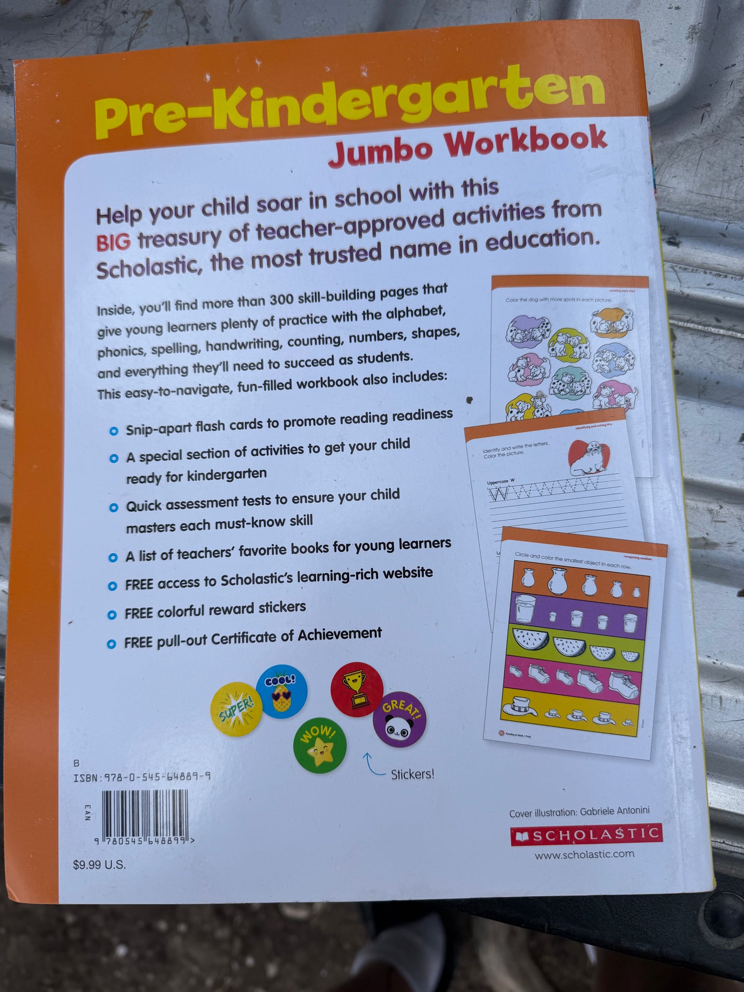 Scholastic pre-Kindergarten ages 3-5 work book new ….