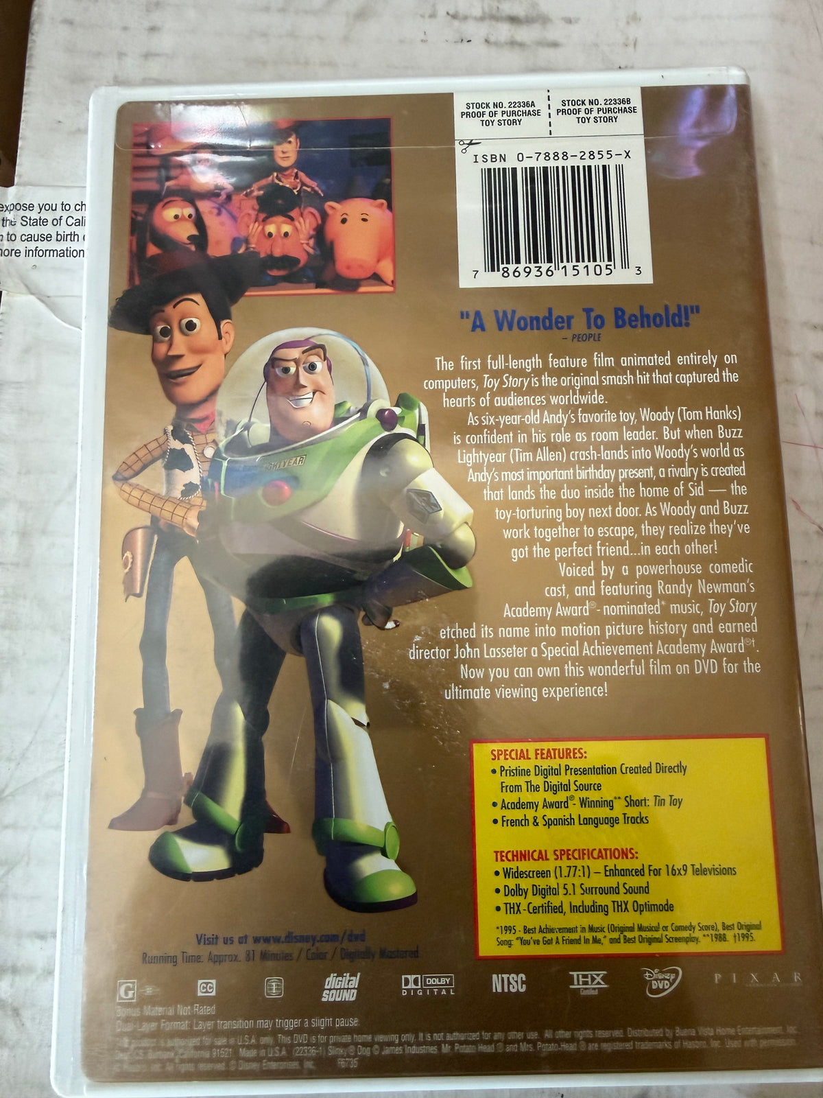 Toy Story DVD movie animated film used …