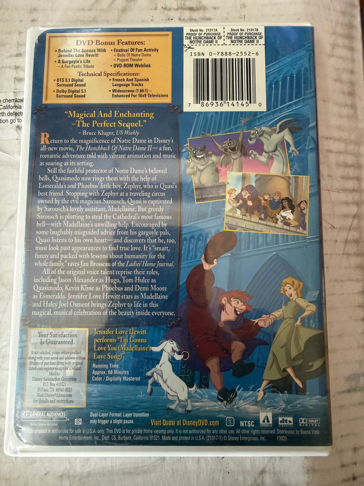 Hunch Back of NotreDame 2 DVD movie from Disney used …