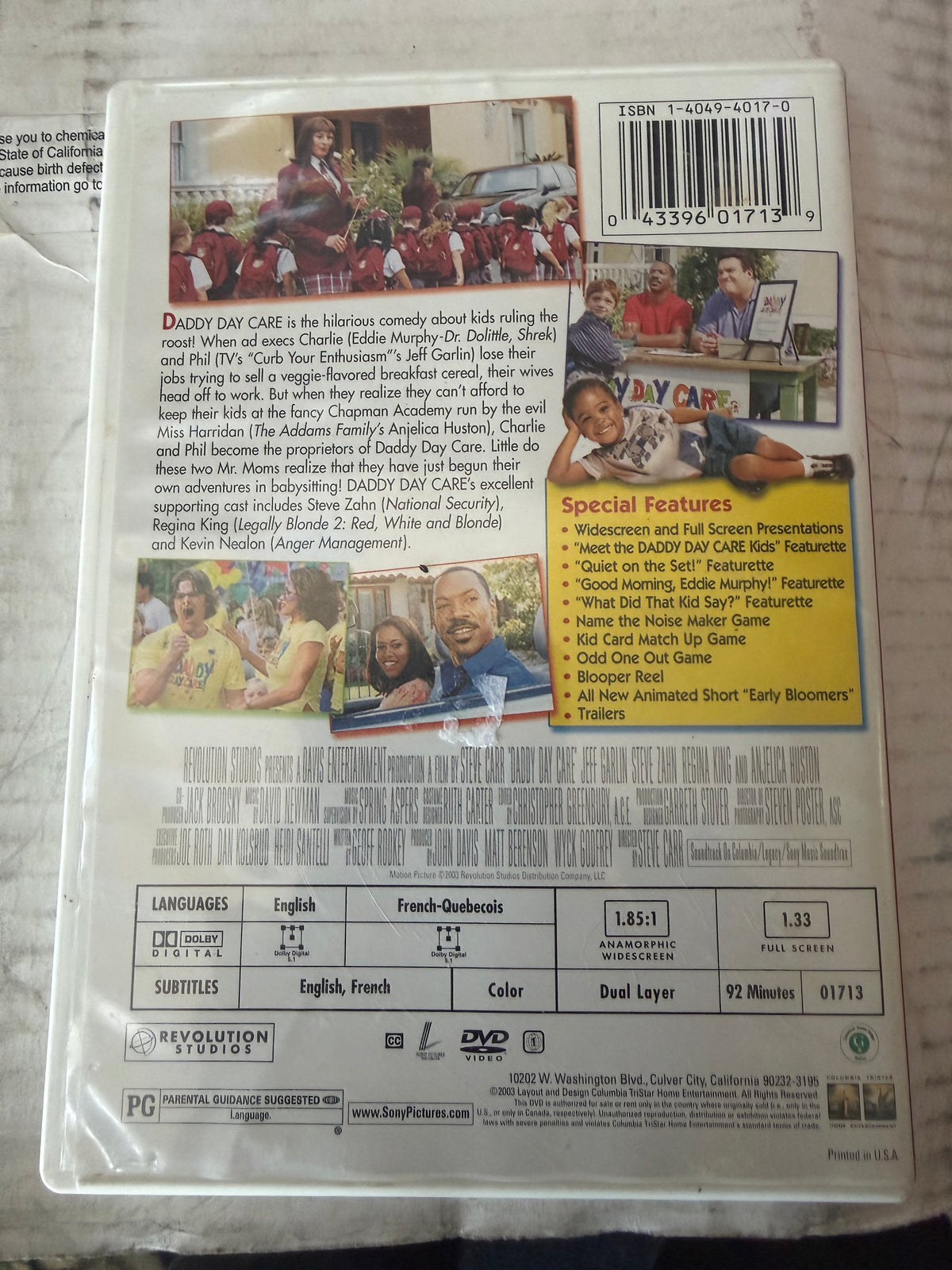 Daddy Daycare with Eddie Murphy DVD used …