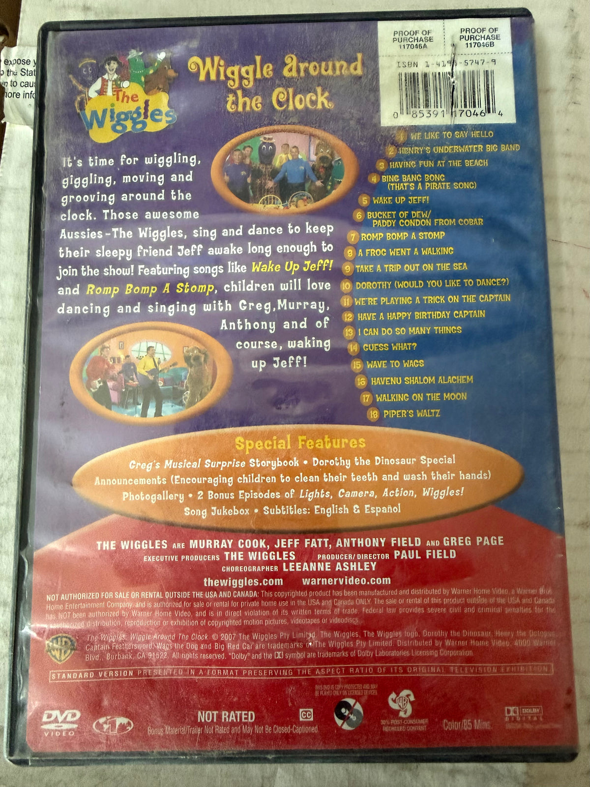 Wiggles around the clock kids show singing and fun time used # 18…