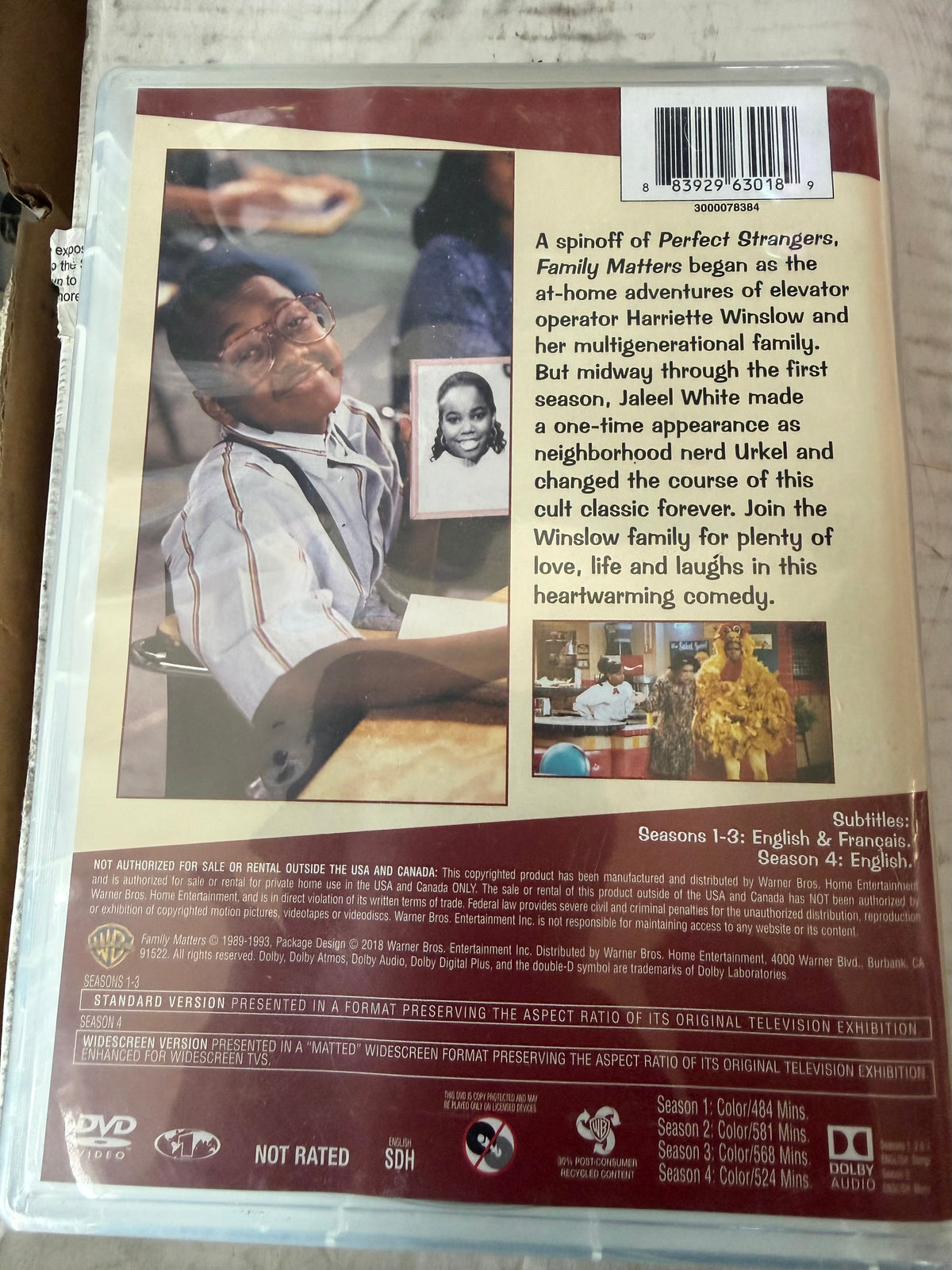 Family Matters complete 1,2,3,4, seasons all episodes used ….