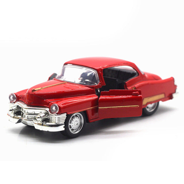 Coupe Retro Simulation Pull Back Alloy Diecast Vehicle 1:32 Scale, Pink, Orange, Red, Beige, AMB, NEW!