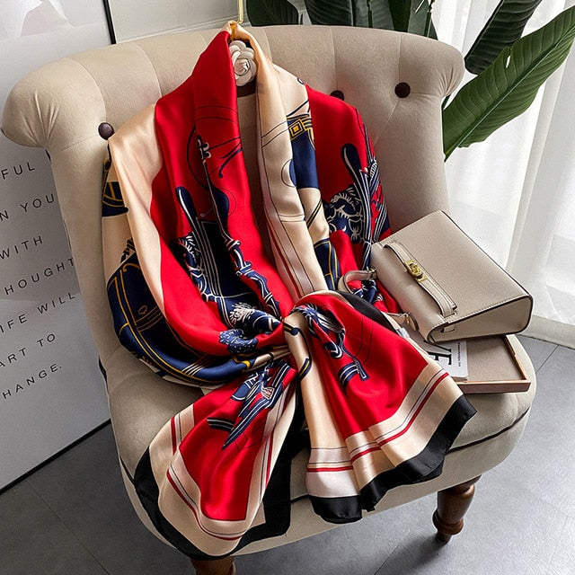 Luxury Polyester Soft Scarf Womens Shawl Silky NEW