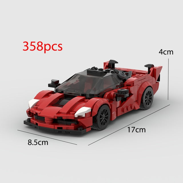 Ferrari Roma F1, Rafa, FXXK, SF90, SP3, F400, Building Bricks Blocks Red Racing Car, AMB, NEW*