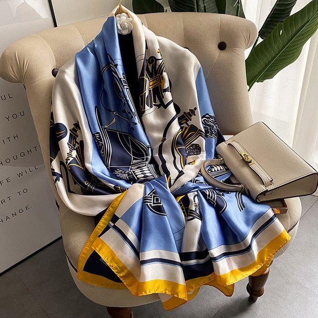 Luxury Polyester Soft Scarf Womens Shawl Silky NEW