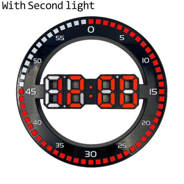 LED Digital Wall Clock Modern Stylish Design Built-in Temperature Date Display NEW