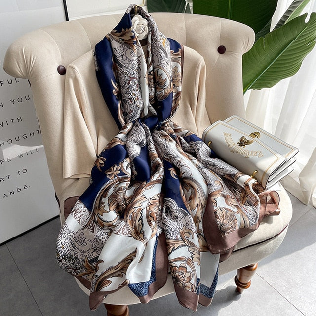 Luxury Polyester Soft Scarf Womens Shawl Silky NEW