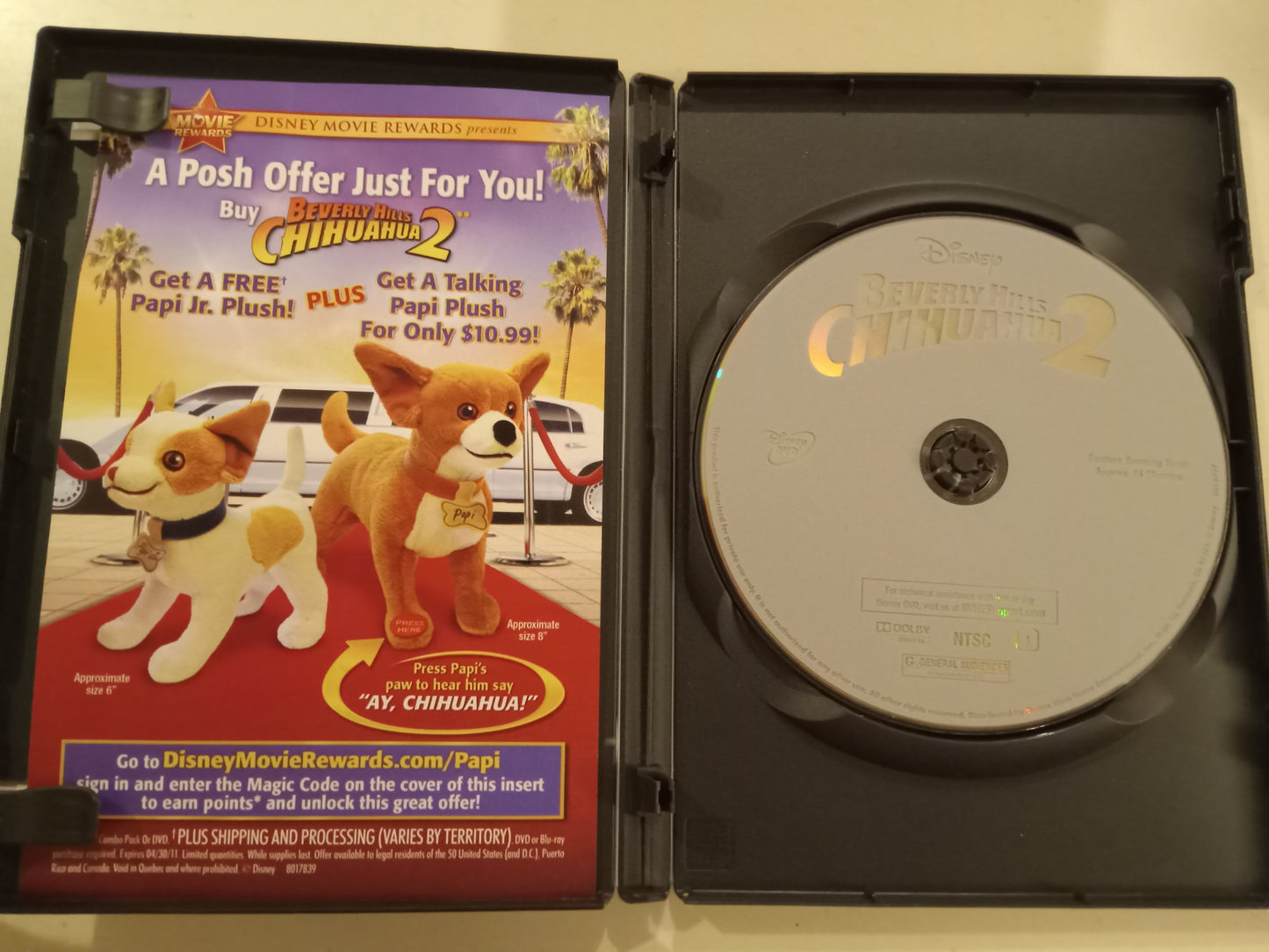 DVD: Beverly Hills Chihuahua 2 (2011, Widescreen, Rated G) George Lopez USED