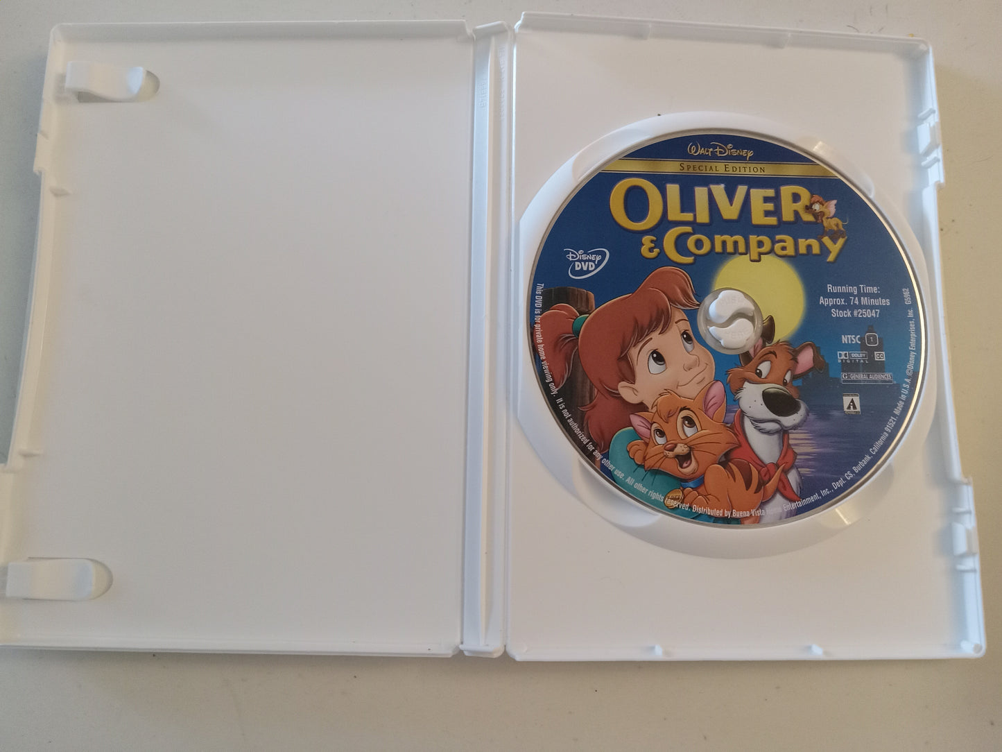 DVD: Oliver And Company (1941, Widescreen Rated G) Disney USED