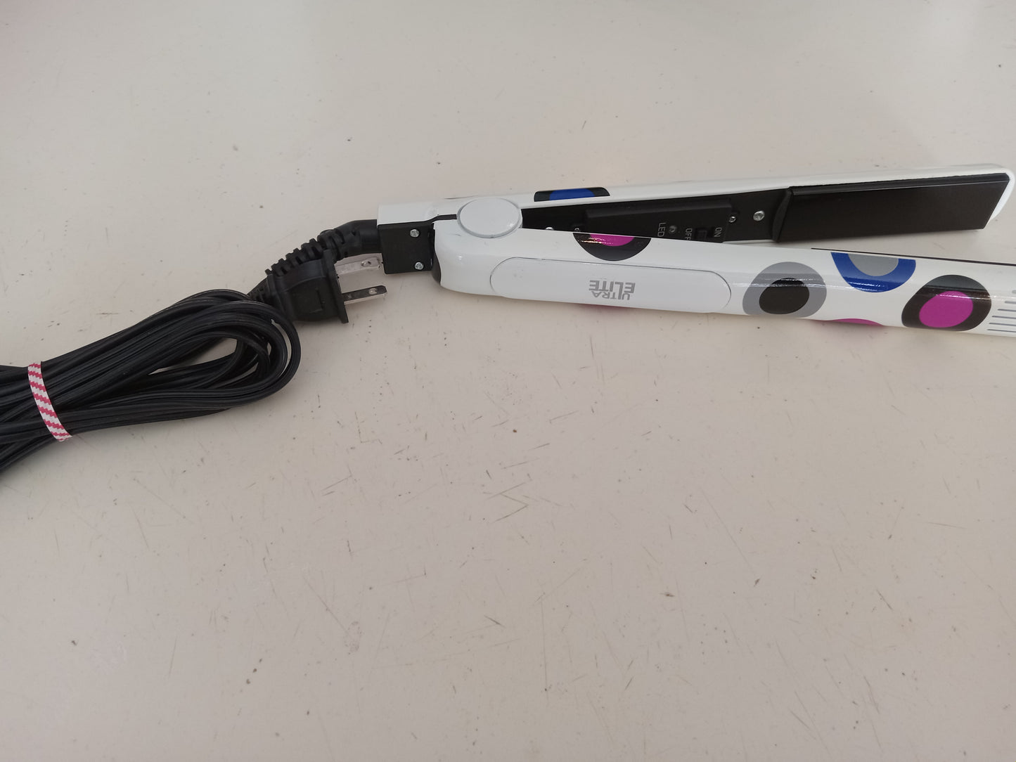 Burmax Tourmaline Ceramic Ultra Elite Flat Iron Hair Straightener Tool, 3.5"x1" Adjustable Heat, USED