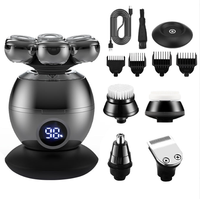 Mens Deluxe Grooming Kit Wet/Dry Electric Shaver, 7 Heads, Perfect for Bald Heads, Faces NEW