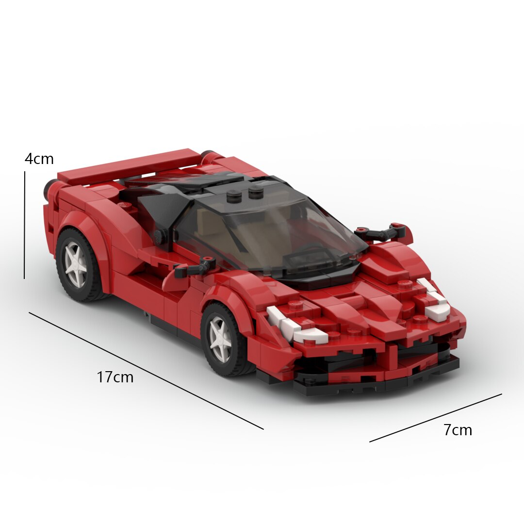 Rafa Red Ferrari Sports Car Vehicle Building Bricks Blocks MOC Lego compatible, AMB, New!