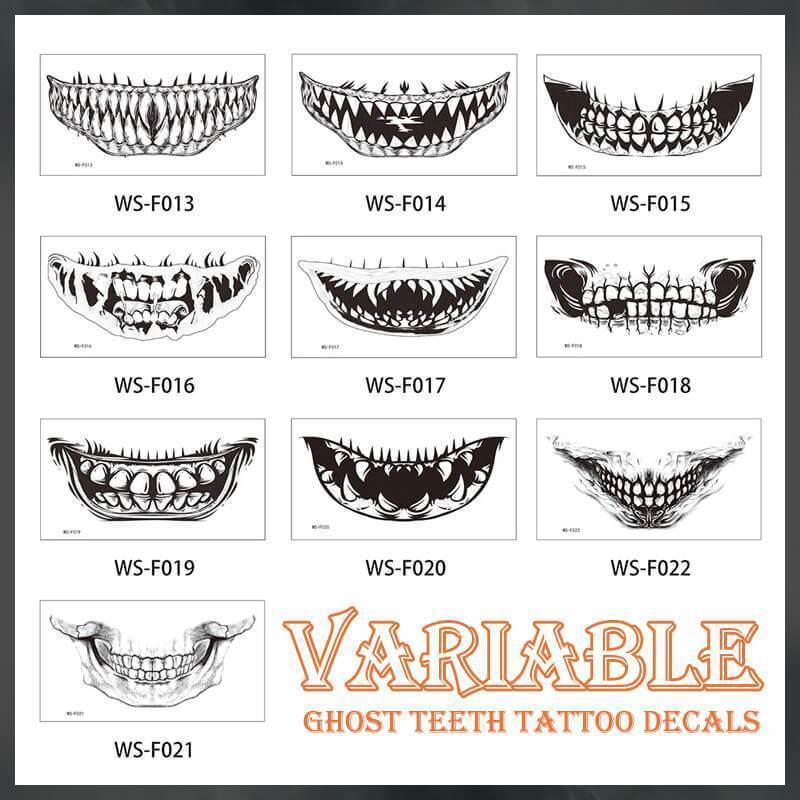 Halloween Tattoo Makeup Face Sticker Prank Disguise NEW