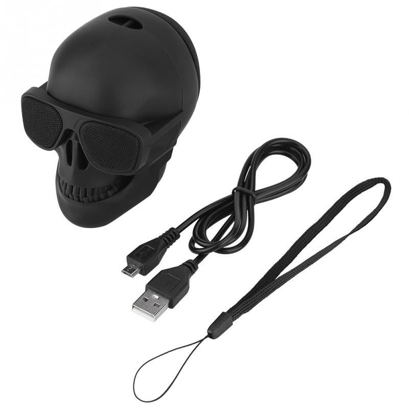 Skull Head Portable Bluetooth Wireless Speaker Stereo+Subwoofer Halloween Decor Ambience NEW