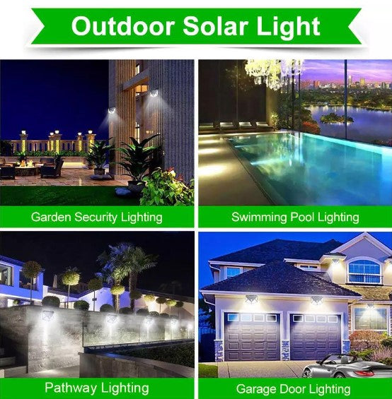Solar Powered LED Lamp With Motion Detector On/Off 100 LED's Solar Charging, NEW