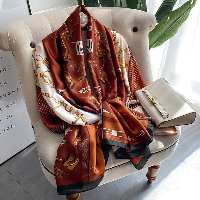 Luxury Polyester Soft Scarf Womens Shawl Silky NEW