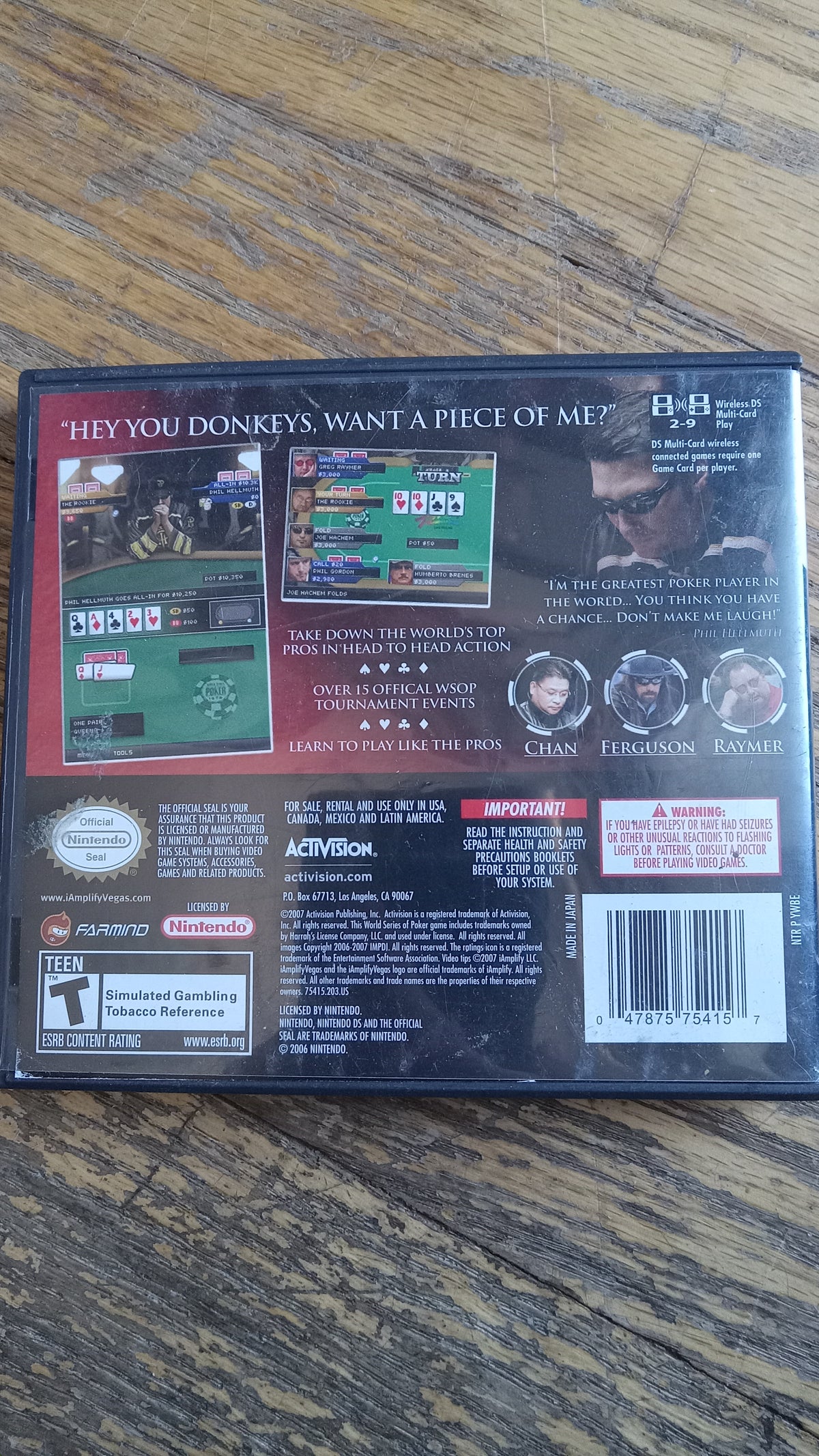 World Series of Poker 2008: Battle for the Bracelets (Nintendo DS) USED