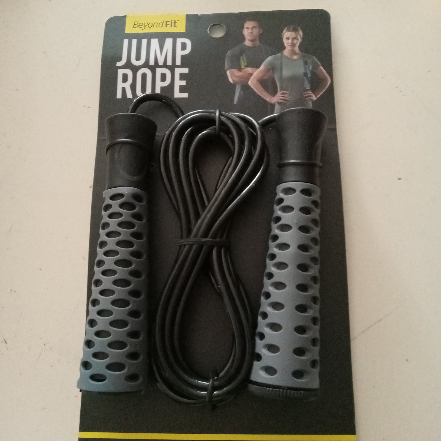 Jump Rope, Beyond Fit, 9FT Rope, Lightweight, Cardio Workouts, Black/Blue, NEW