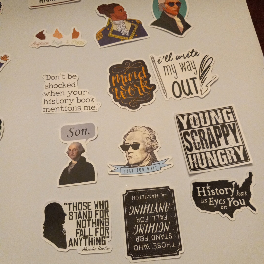 Founding Fathers Variety Pack of 52 Stickers, George Washington, Hamilton, USA History NEW