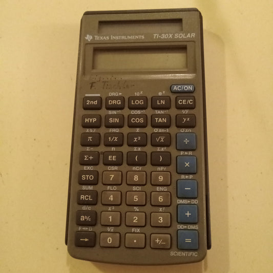 Calculator, Texas Industries TI-30X Scientific Solar, +Protective Cover, USED