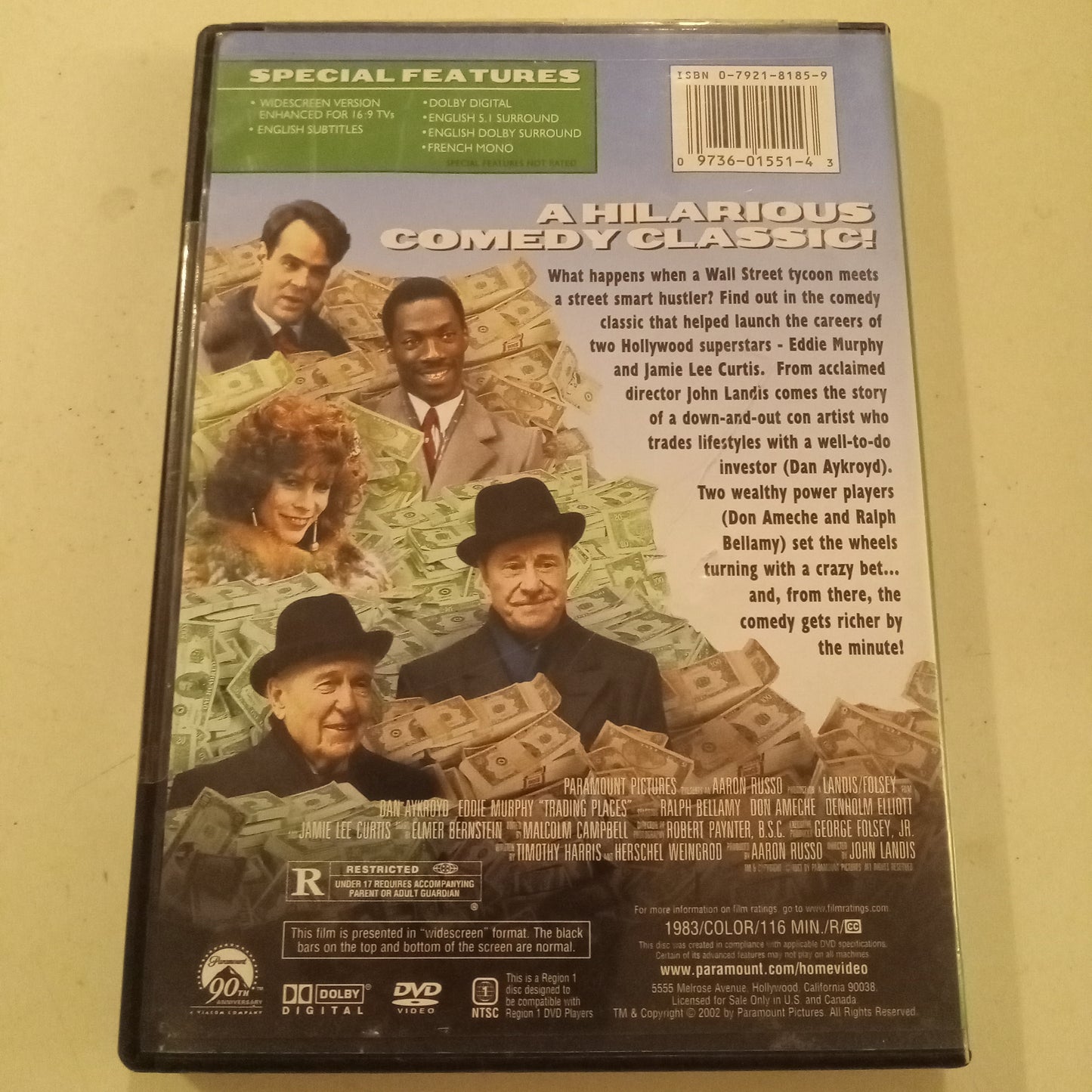 Trading Places, DVD Movie, Eddie Murphy Widescreen, Rated R, NEW/USED